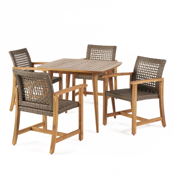 gdf studio Kentrail Outdoor 4 Seater Acacia Wood Dining Set
