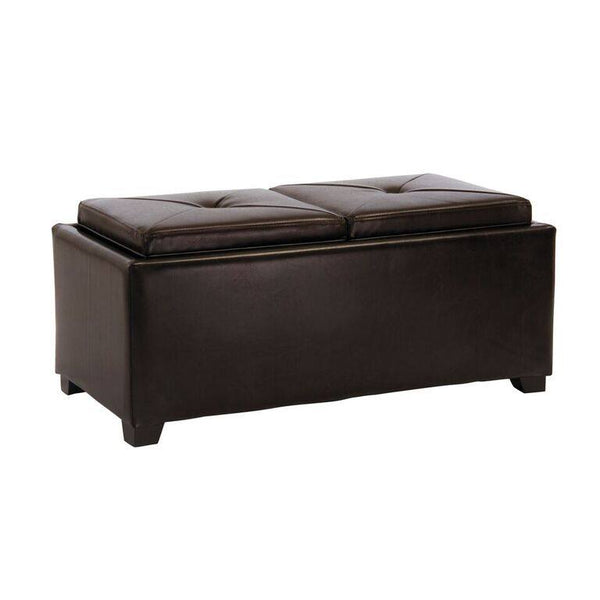 gdf studio Kenwell 2-Tray-Top Storage Ottoman Coffee Table