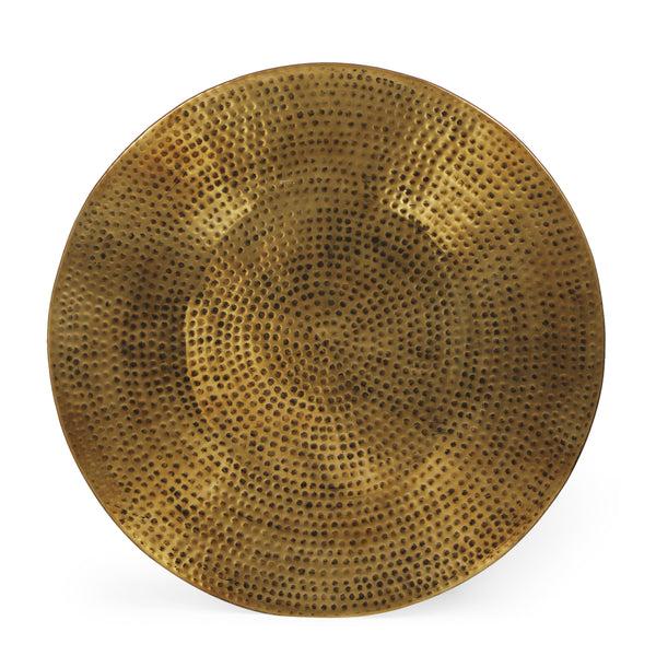 Gdf Studio Kenwood Modern Handcrafted Aluminum Drum Coffee Table Aged Brass