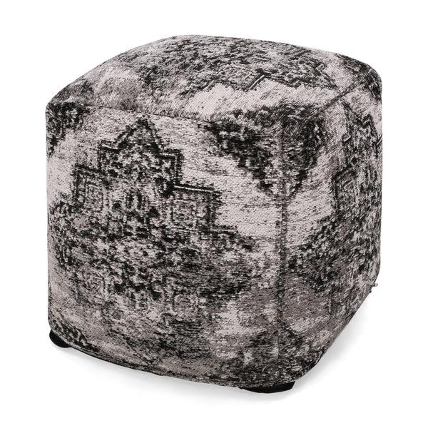 gdf studio Keonte Hand Loomed Boho Fabric Cube Pouf