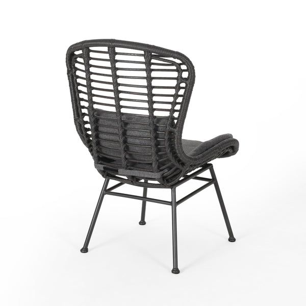 Gdf Studio Keslynn Outdoor Modern Boho 2 Seater Wicker Chat Set With Side Table