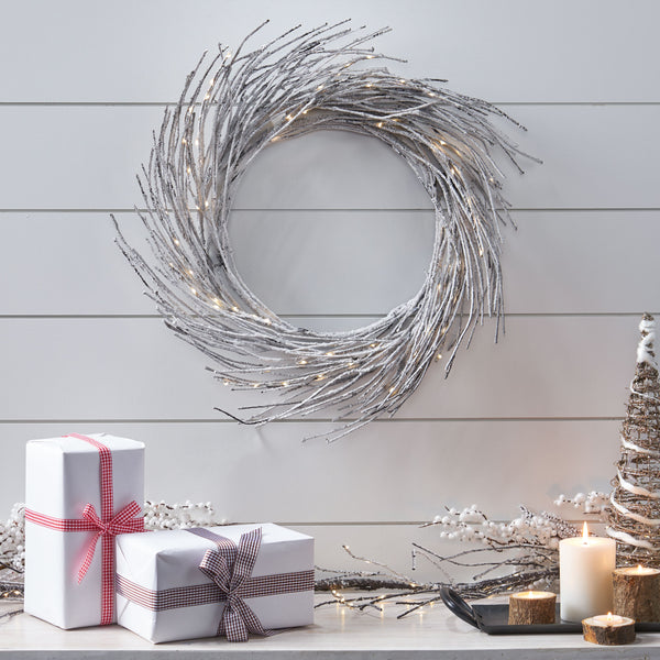 Gdf Studio Keylee 24" Pre-lit Warm White LED Artificial Christmas Wreath