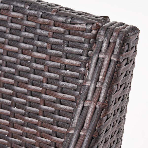 Gdf Studio Khari Outdoor Wood And Wicker 8 Seater Dining Set