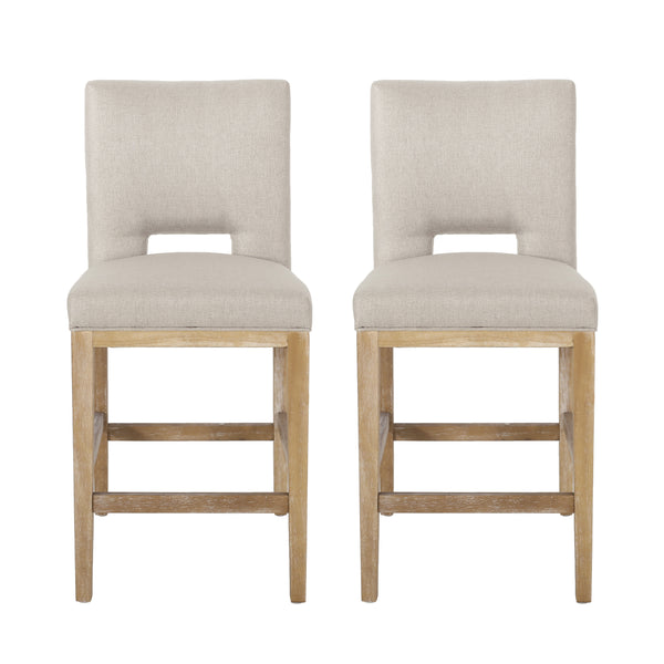 gdf studio Kiara Contemporary Fabric Upholstered 27 Inch Counter Stools (Set of 2)