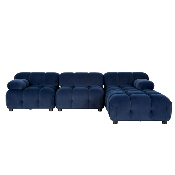 gdf studio Kildare Velvet 3 Seater Modular Tufted Sectional
