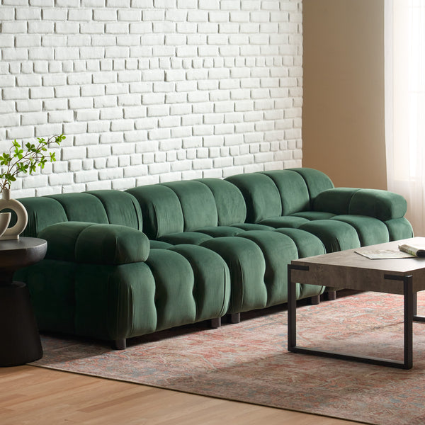 Gdf Studio Kildare Velvet 3 Seater Modular Tufted Sofa