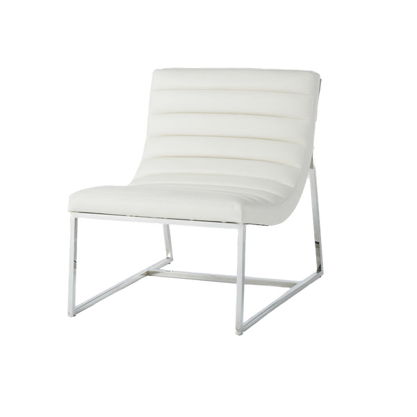 gdf studio Kingsbury White Leather Lounge Accent Chair