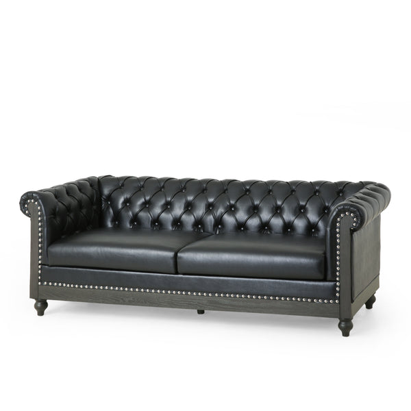 Gdf Studio Kinzie Chesterfield Tufted 3 Seater Sofa With Nailhead Trim