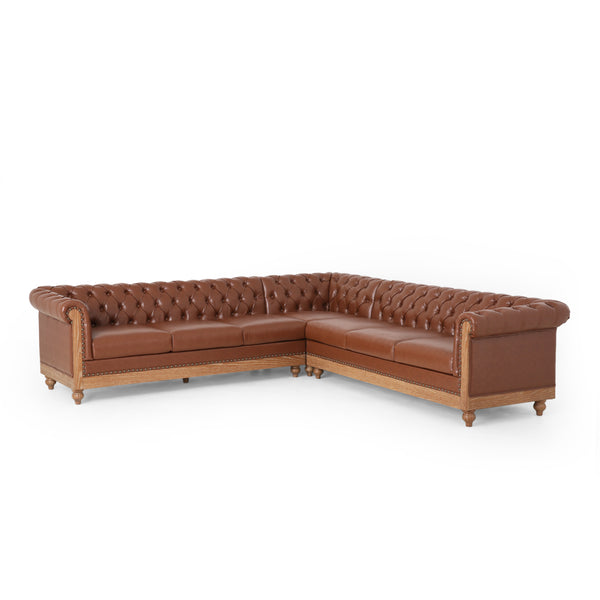Gdf Studio Kinzie Chesterfield Tufted 7 Seater Sectional Sofa With Nailhead Trim