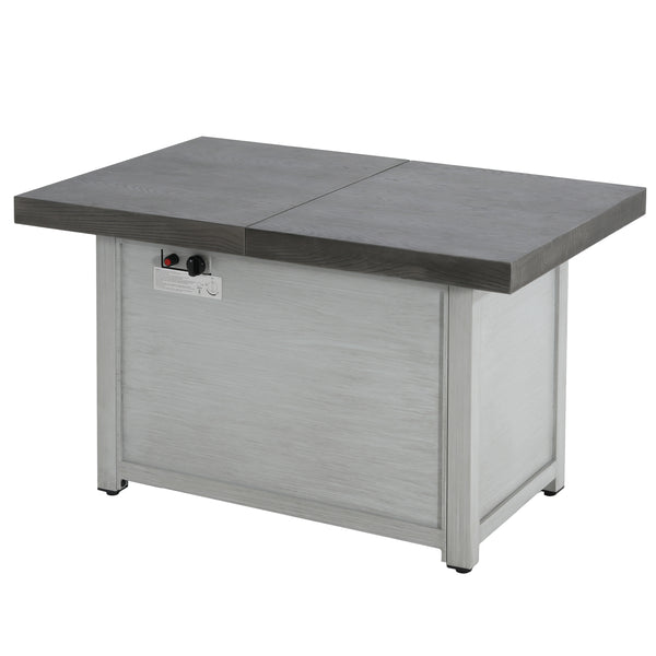 Gdf Studio Kirathira Extendable Rectangle Aluminum Fire Pit Table 50 000BTU