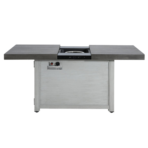 gdf studio Kirathira Extendable Rectangle Aluminum fire Pit Table 50 000BTU