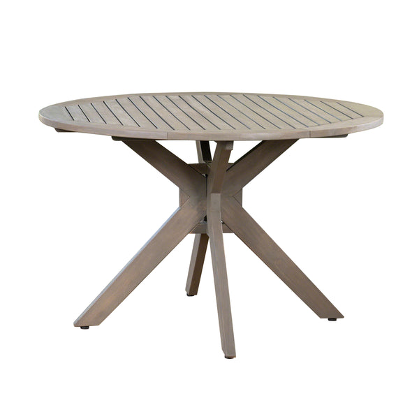 Gdf Studio Kirby Outdoor 5 Piece Wood And Wicker Dining Set Gray And Gray