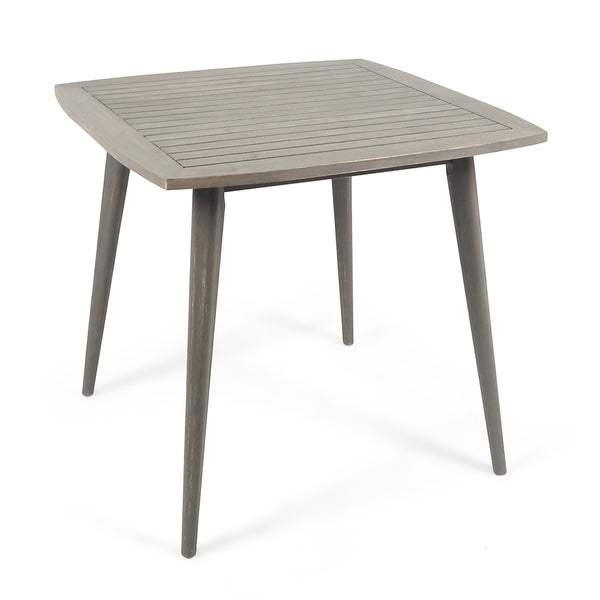 Gdf Studio Kirk Outdoor 5 Piece Wood And Wicker Dining Set Gray And Gray