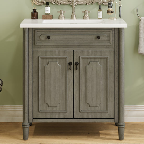 Gdf Studio Kizzo 31" Vintage Bathroom Vanity With Sink Rustic Bathroom Cabinet