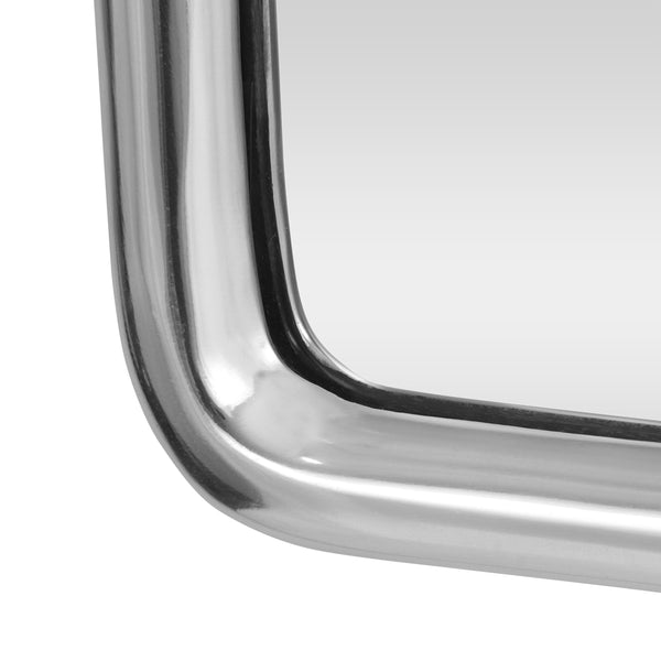 Gdf Studio Klein Modern Handcrafted Square Aluminum Wall Mirror Silver