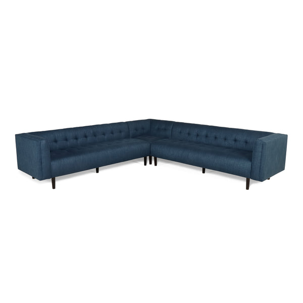 Gdf Studio Konnor Contemporary Upholstered 3 Piece Sectional Sofa Set