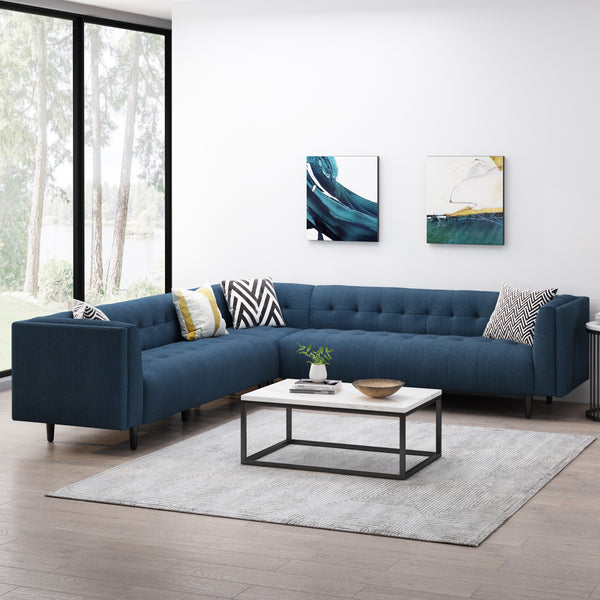 gdf studio Konnor Contemporary Upholstered 3 Piece Sectional Sofa Set