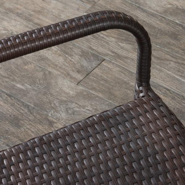 Gdf Studio Kory Outdoor 7pc Multibrown Wicker Round Dining Set