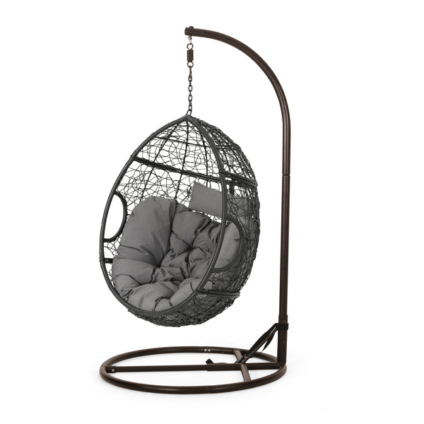 gdf studio Kyle Outdoor Wicker Hanging Teardrop / Egg Chair