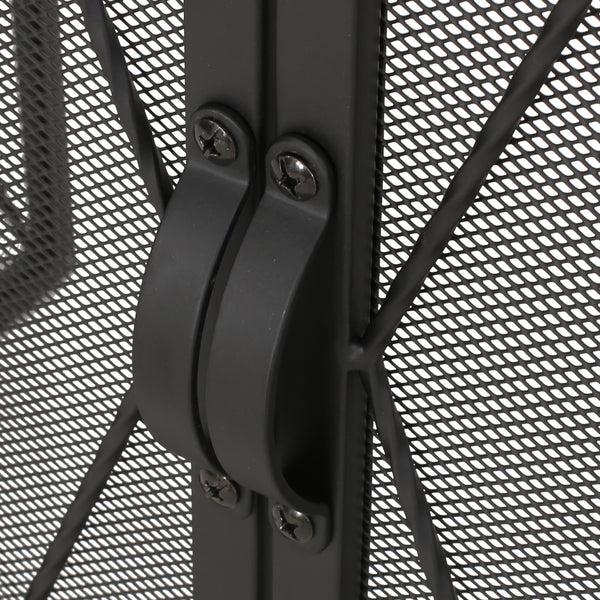 Gdf Studio Kyomi Modern Iron Folding Fireplace Screen With Door
