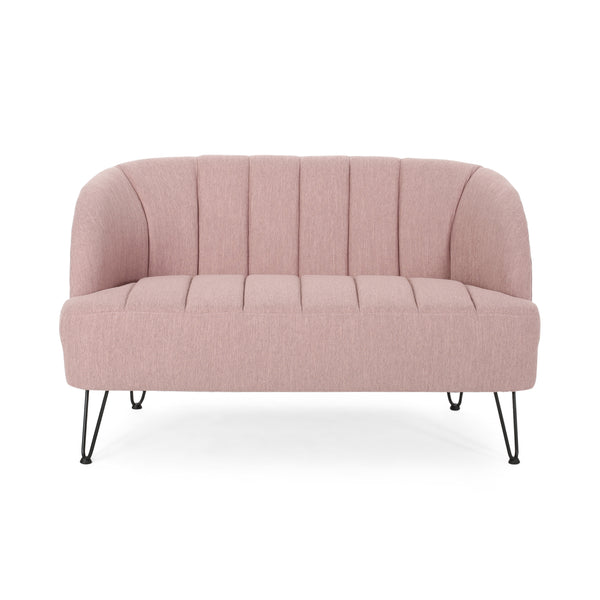 gdf studio Kyra Modern Fabric Settee with Hairpin Legs