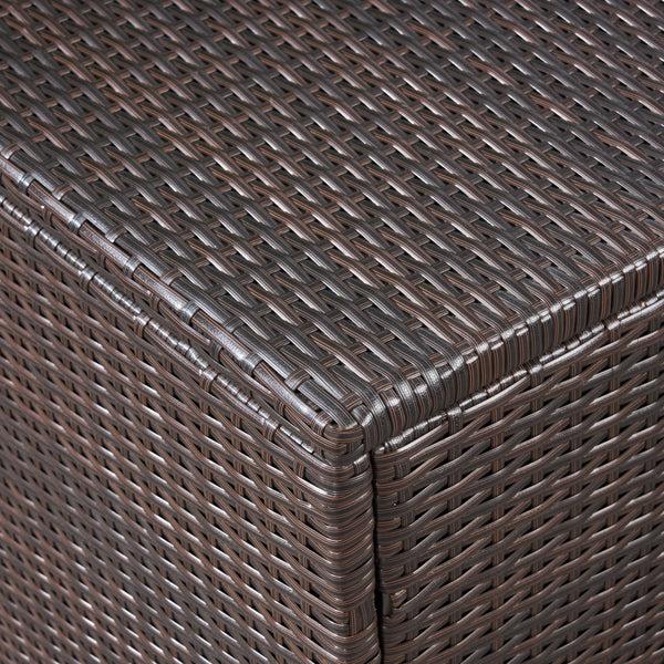 Gdf Studio Kyra Outdoor 5 Seater Wicker Sectional Sofa Set With Storage Ottoman And Sunbrella Cushions