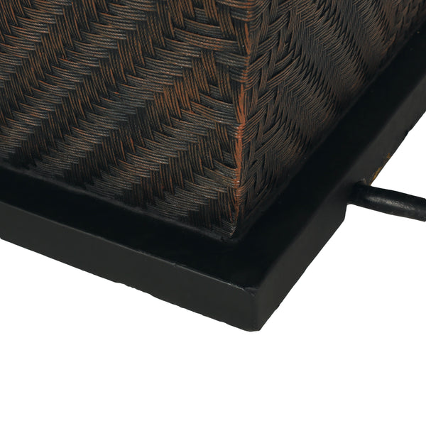 Gdf Studio La Jolla Outdoor 50 000 BTU Lightweight Concrete Rectangular Fire Pit (No Tank Holder) Brown