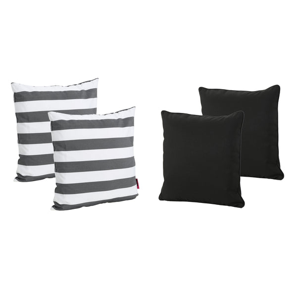 gdf studio La Jolla Outdoor Striped Water Resistant Square Throw Pillows - Set of 4