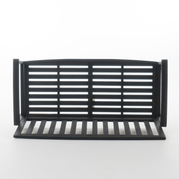 Gdf Studio Laguna Outdoor Rustic Acacia Wood Bench With Open Slat Backrest