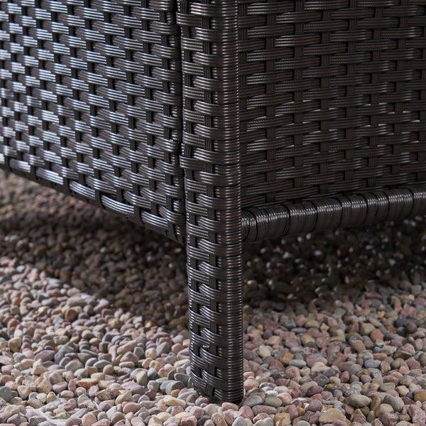 Gdf Studio Laiah Outdoor 4 Piece Wicker Club Chair Chat Set With Fire Pit