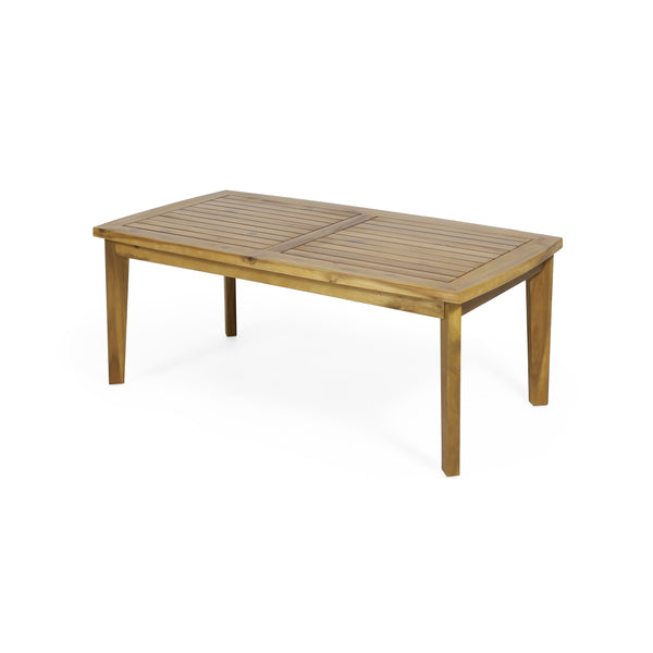 Gdf Studio Laiah Outdoor Wooden Loveseat And Coffee Table Set