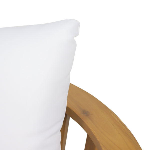 Gdf Studio Laiah Outdoor Wooden Loveseat With Cushions