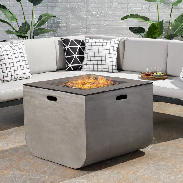 Gdf Studio Laini Outdoor Modern 30-Inch Square Fire Pit