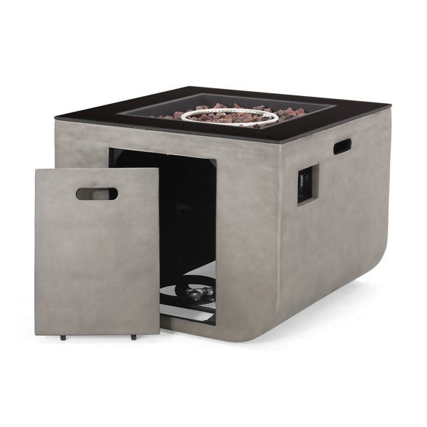 gdf studio Laini Outdoor Modern 30-Inch Square Fire Pit