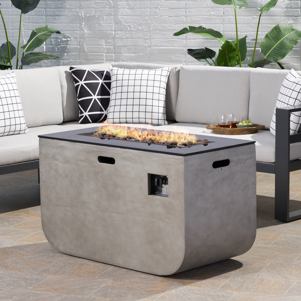 Gdf Studio Laini Outdoor Modern 40-Inch Rectangular Fire Pit