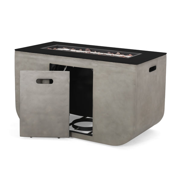 gdf studio Laini Outdoor Modern 40-Inch Rectangular Fire Pit