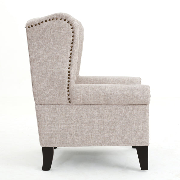 Gdf Studio Lainie Traditional Tufted Winged Fabric Accent Chair