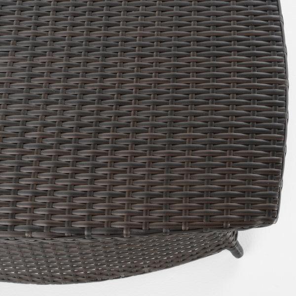 Gdf Studio Lakeport Outdoor 3 Piece Mutlibrown Wicker Chaise Lounge Set With Table