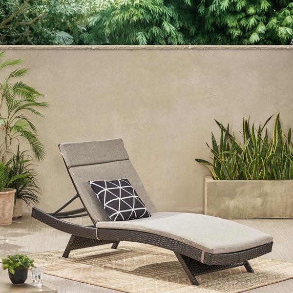Gdf Studio Lakeport Outdoor Adjustable Chaise Lounge Chair W/ Cushion