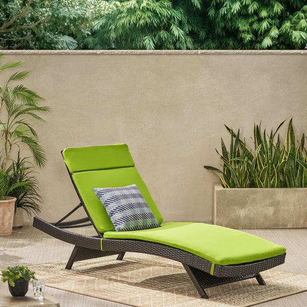 Gdf Studio Lakeport Outdoor Adjustable Chaise Lounge Chair W/ Cushion