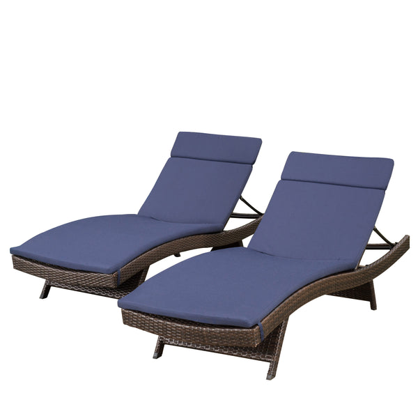 gdf studio Lakeport Outdoor Adjustable Chaise Lounge Chairs w/ Cushions (set of 2)