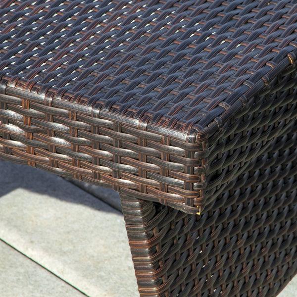 Gdf Studio Lakeport Outdoor Brown Wicker Folding Side Table