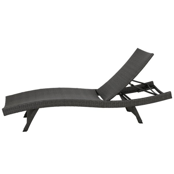Gdf Studio Lakeport Outdoor Grey Wicker Chaise Lounge Chairs