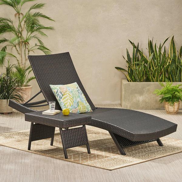 Gdf Studio Lakeport Outdoor Wicker Lounge And Table