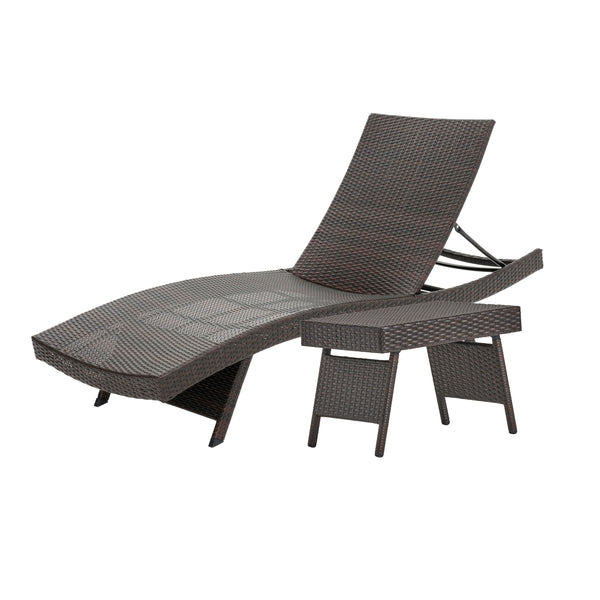 gdf studio Lakeport Outdoor Wicker Lounge and Table