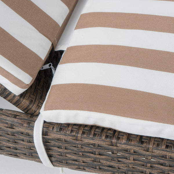 Gdf Studio Lakeport Outdoor Wicker Lounge W/ Water Resistant Cushion (Set Of 2)