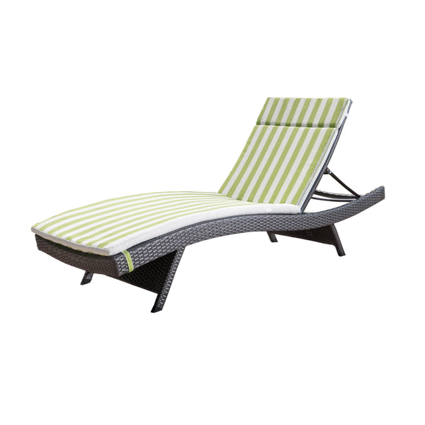 gdf studio Lakeport Outdoor Wicker Lounge with Water Resistant Cushion