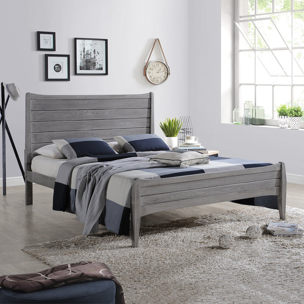 Gdf Studio Lakshana Rustic Wooden Queen Platform Bed