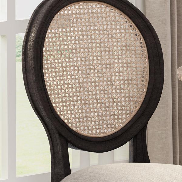 Gdf Studio Laney French Style Oval Cane Back Dining Chairs (Set Of 2)