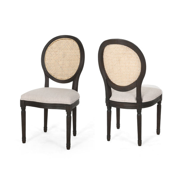 gdf studio Laney French Style Oval Cane Back Dining Chairs (Set of 2)